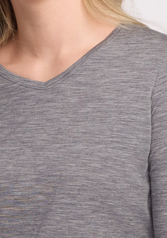 Elena V Neck - Graphite Heather