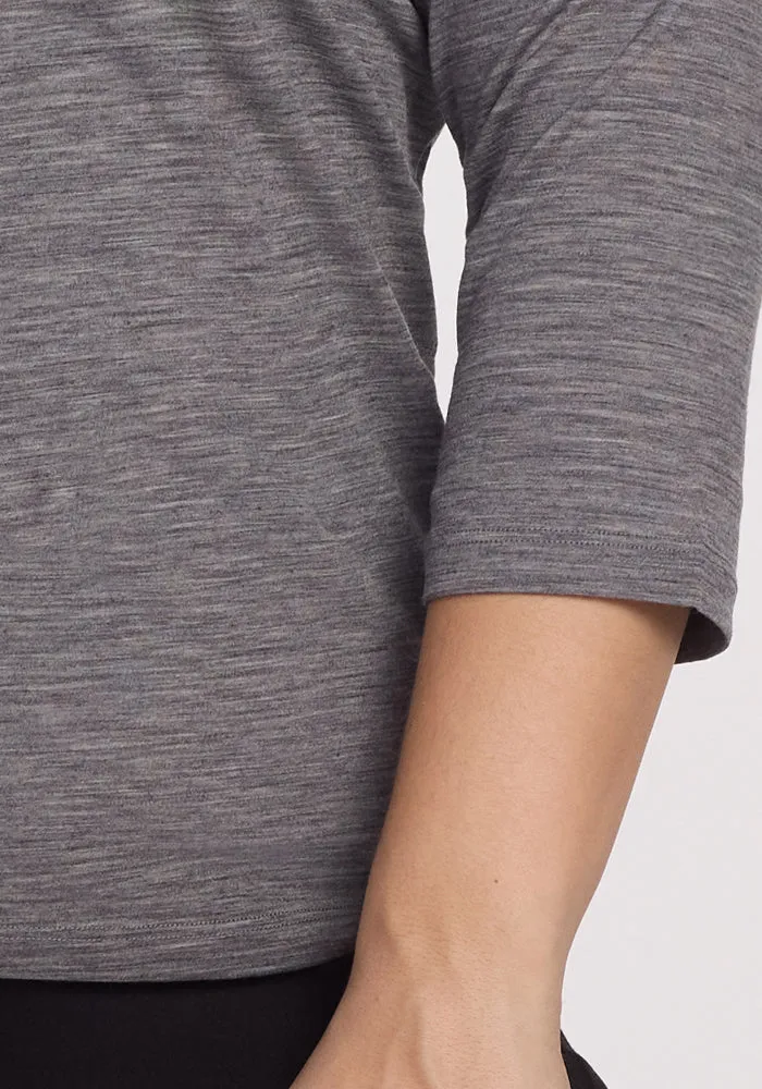 Elena V Neck - Graphite Heather