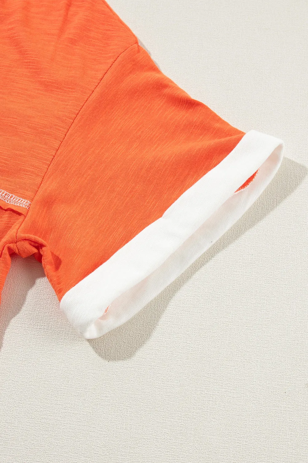 Elyne Color Block V-Neck Short Sleeve T-Shirt