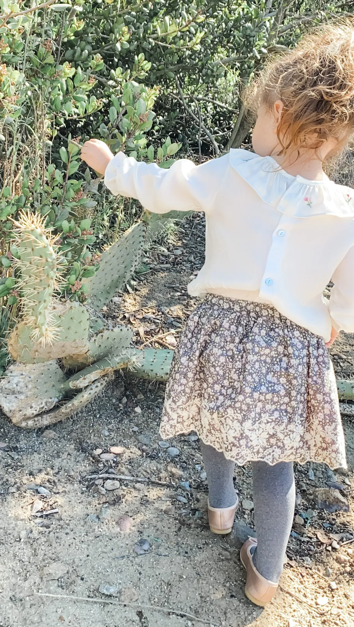 Embroidered Skirt, Bark Floral