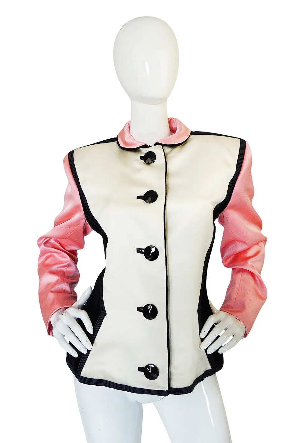 Fall 1988 Yves Saint Laurent Pink Color Block Jacket