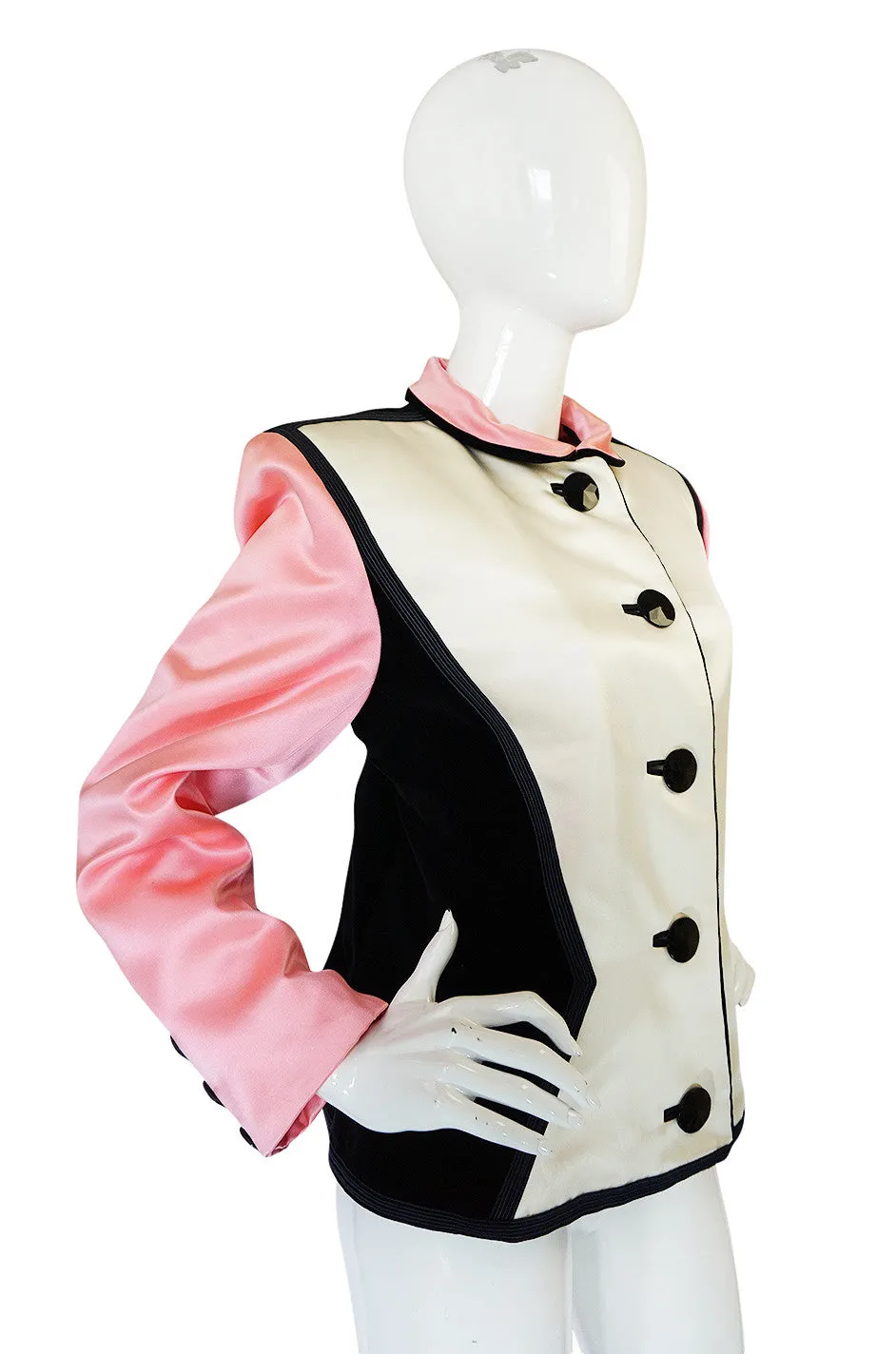 Fall 1988 Yves Saint Laurent Pink Color Block Jacket