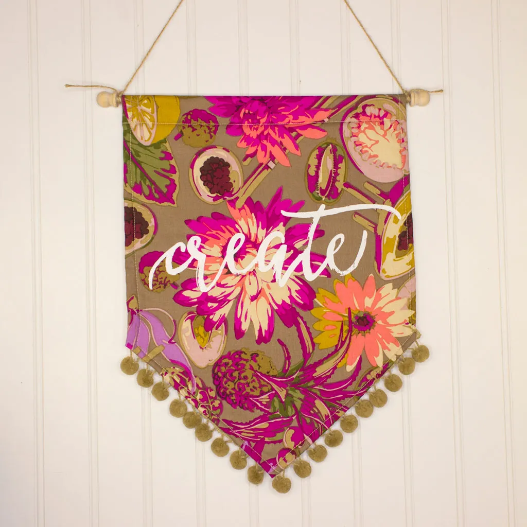 Floral pennant banner