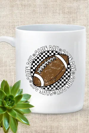 Football Retro Circle Game Day Ceramic Mug