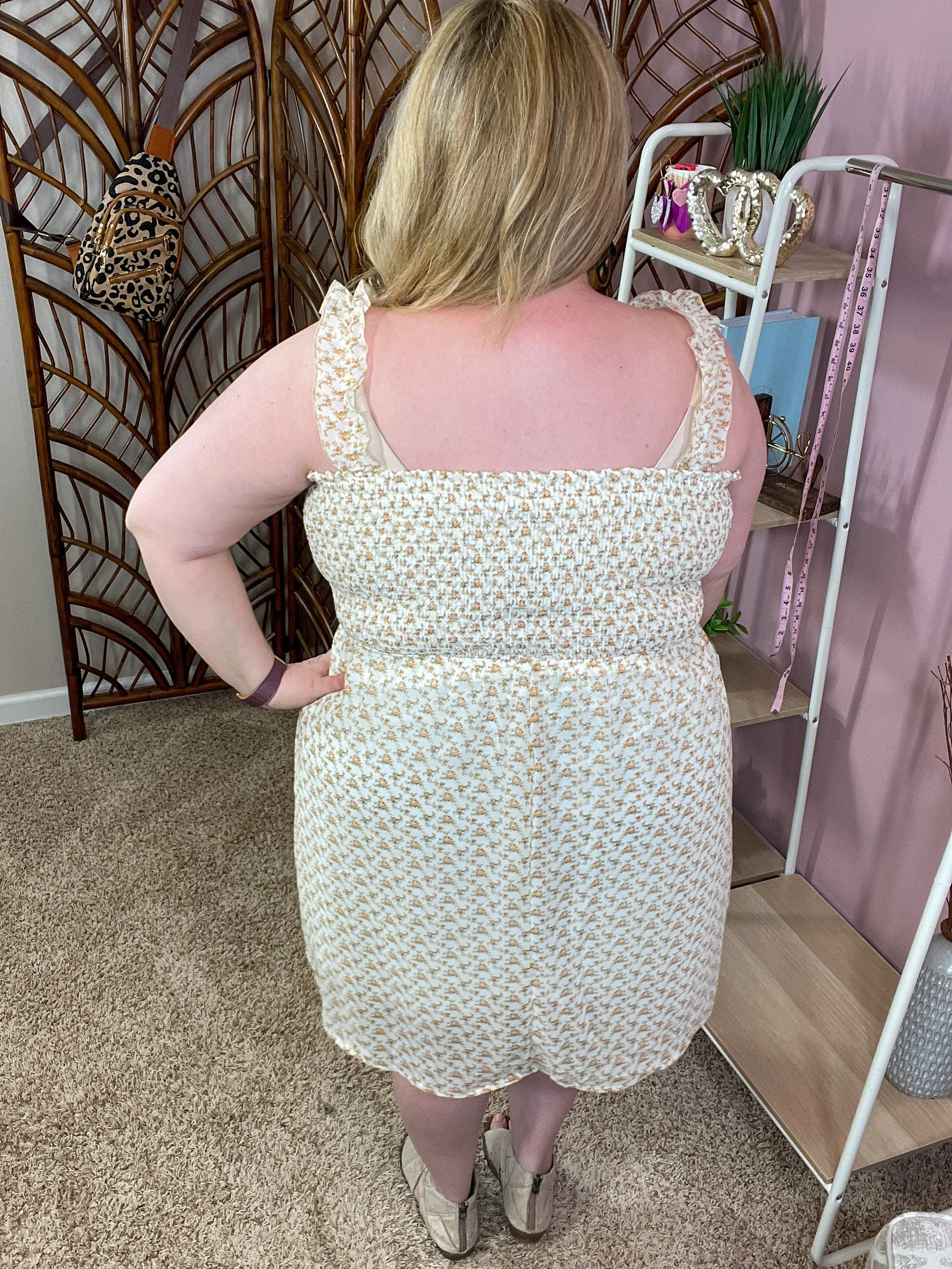 Full of Experiences Smocked Dress - Cream