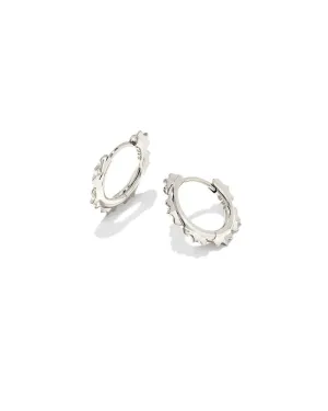 Genevieve Huggie Earring in Rhodium Metal