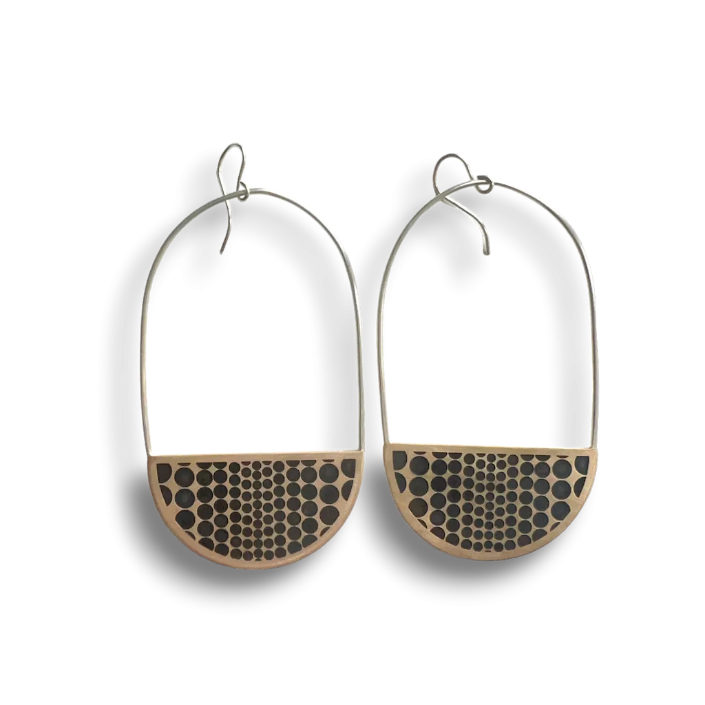 Geo Dot Half Moon Dangles