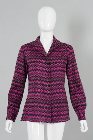 Geometric Chevron Striped Blouse