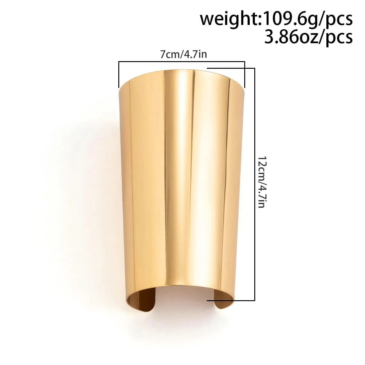 Geometric Gold Silver Tone Oversized Wrist Cuff Wrap Wide Bangle