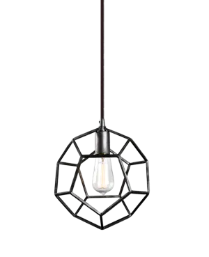 Geometric Rusty Black 9" Pendant