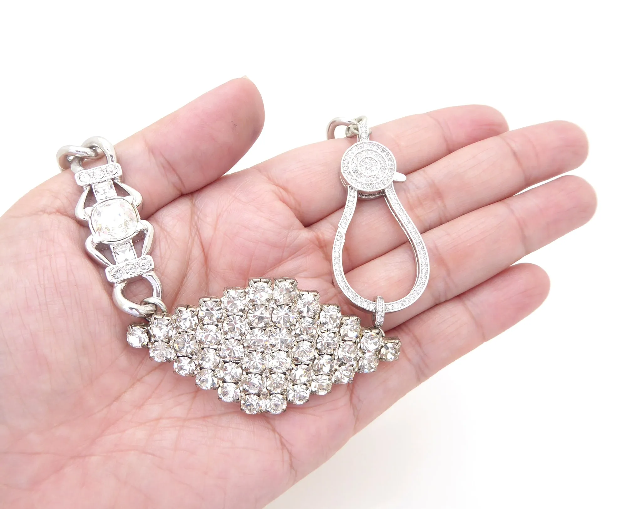 Ghiaccio rhinestone link necklace