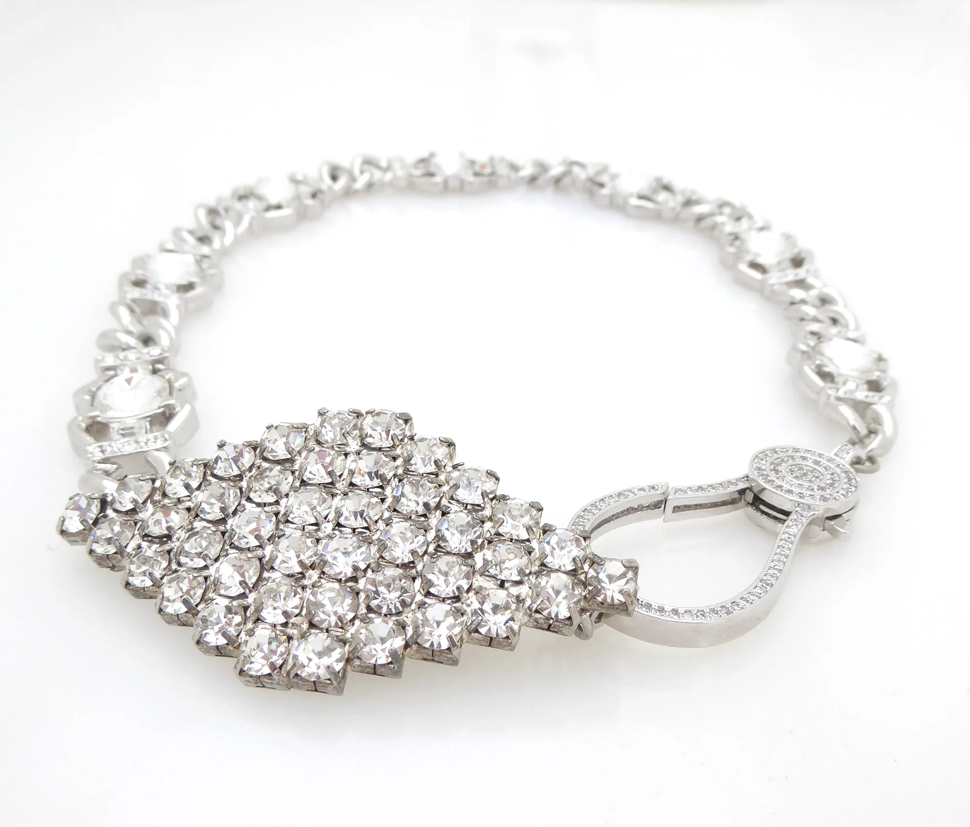 Ghiaccio rhinestone link necklace