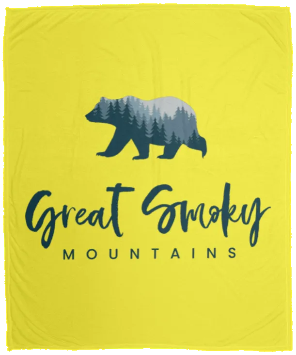 Great Smoky Mountains Blue - Plush Fleece Blanket (50x60)
