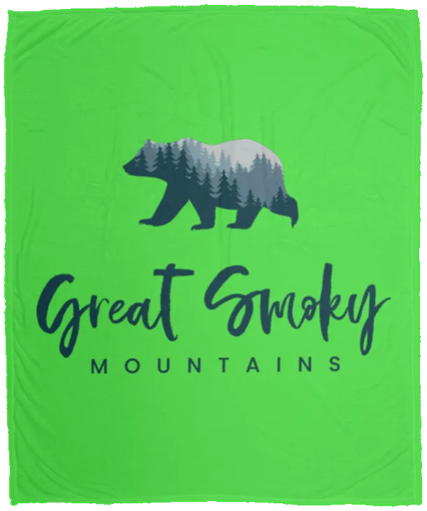 Great Smoky Mountains Blue - Plush Fleece Blanket (50x60)