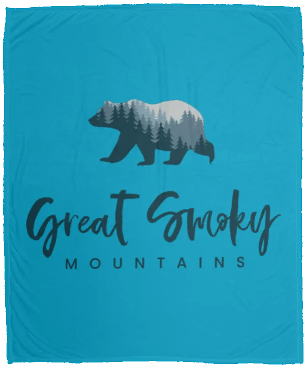 Great Smoky Mountains Blue - Plush Fleece Blanket (50x60)