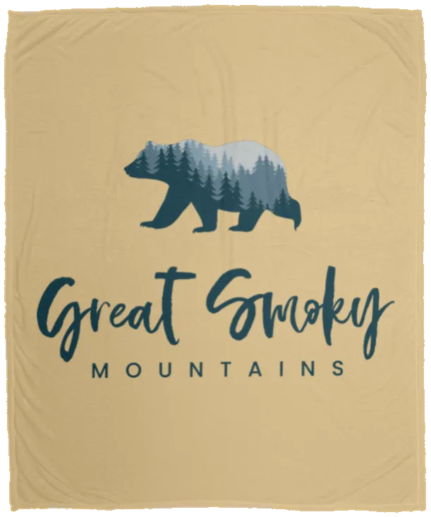 Great Smoky Mountains Blue - Plush Fleece Blanket (50x60)
