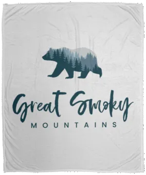 Great Smoky Mountains Blue - Plush Fleece Blanket (50x60)
