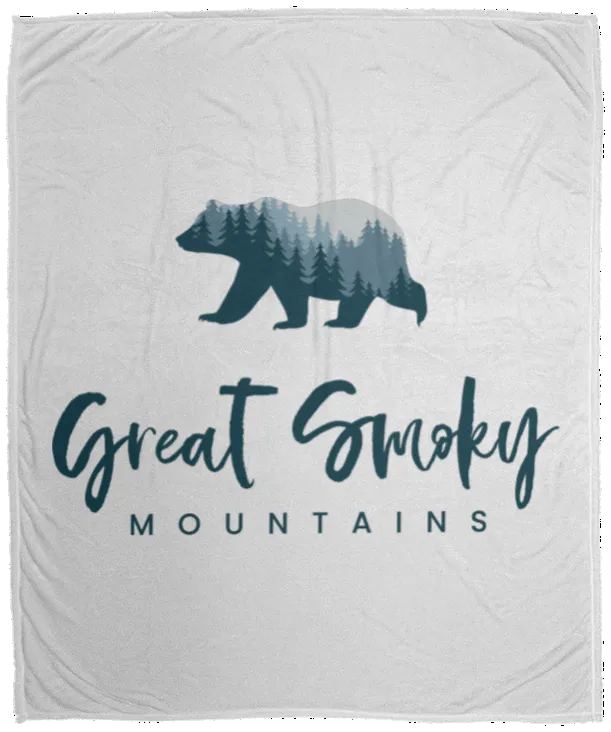 Great Smoky Mountains Blue - Plush Fleece Blanket (50x60)