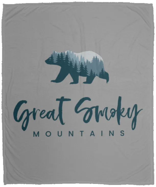 Great Smoky Mountains Blue - Plush Fleece Blanket (50x60)