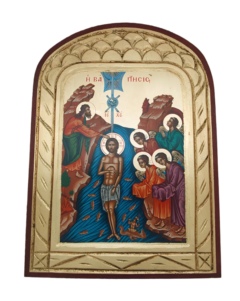 Greek Icon, Hand Painted Serigraph