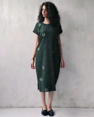 Green Blockprinted Cotton Dress