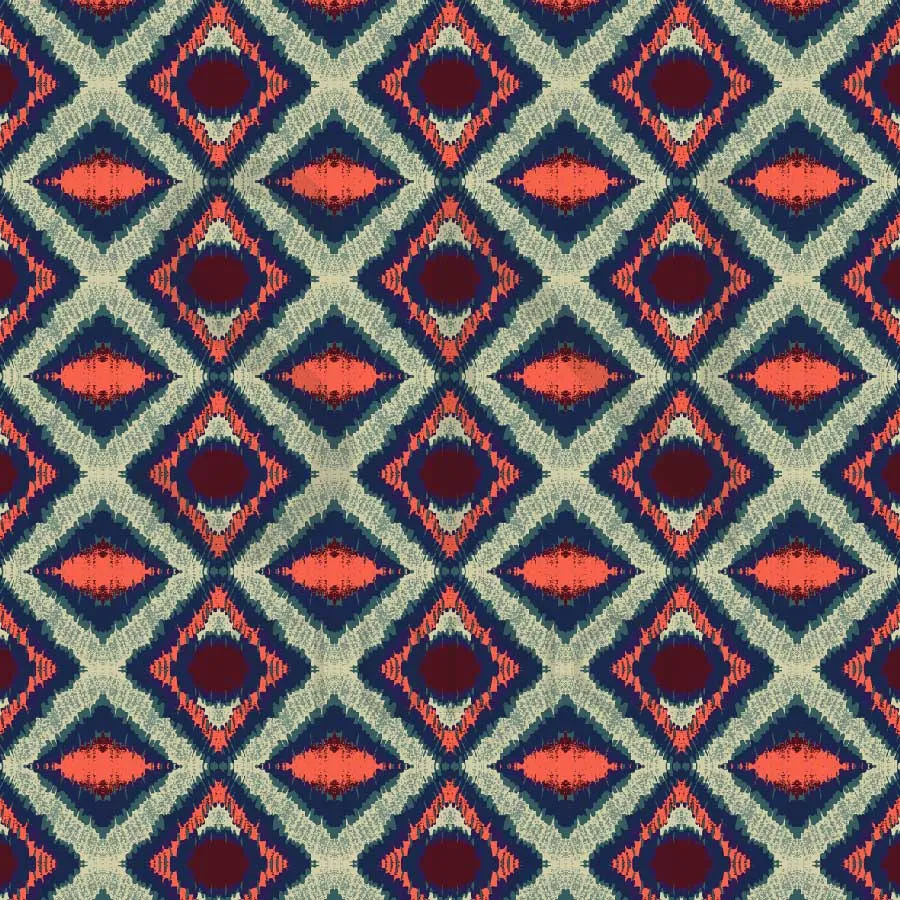 Green blue red ikat
