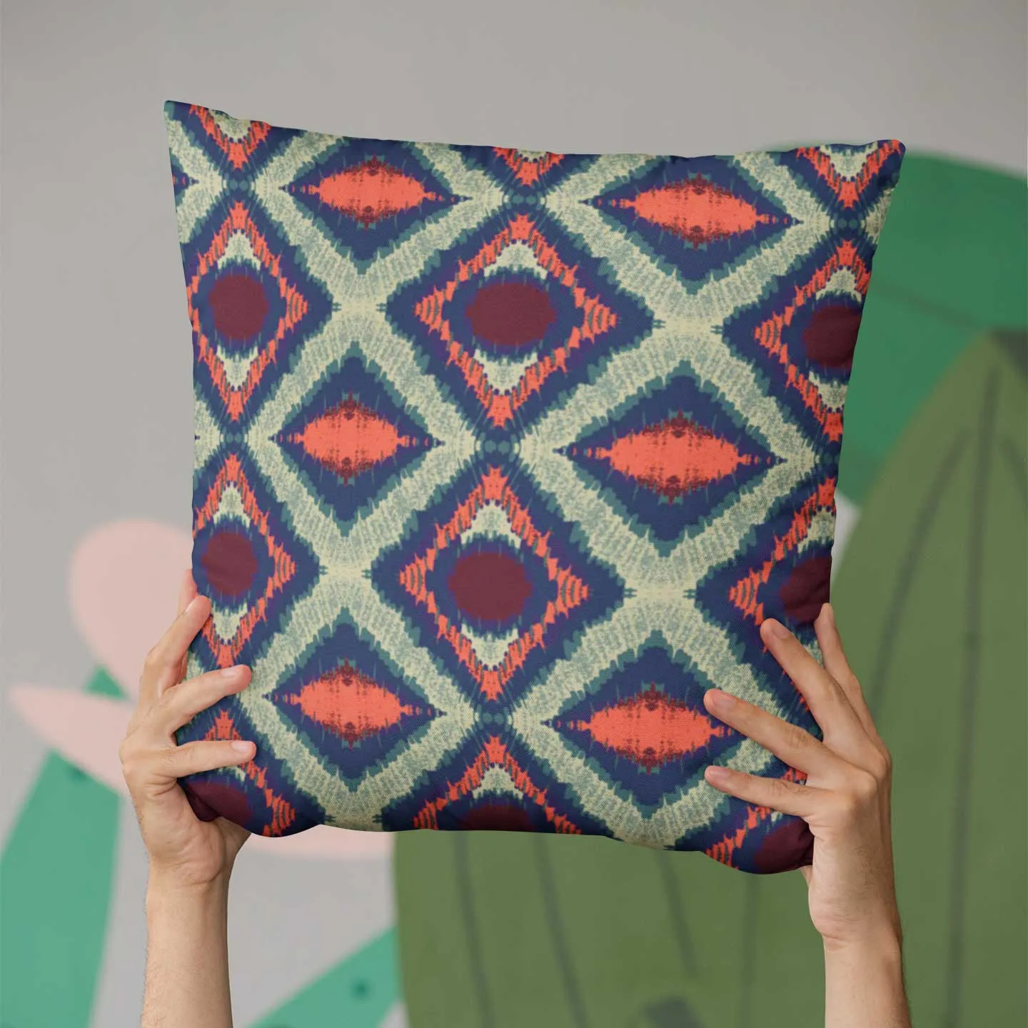 Green blue red ikat