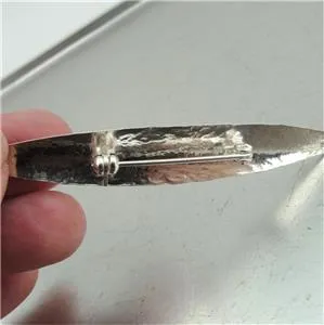 Hadar Designers Garnet Brooch Pin Handmade 925 Sterling Silver 9k Yellow Gold )Y