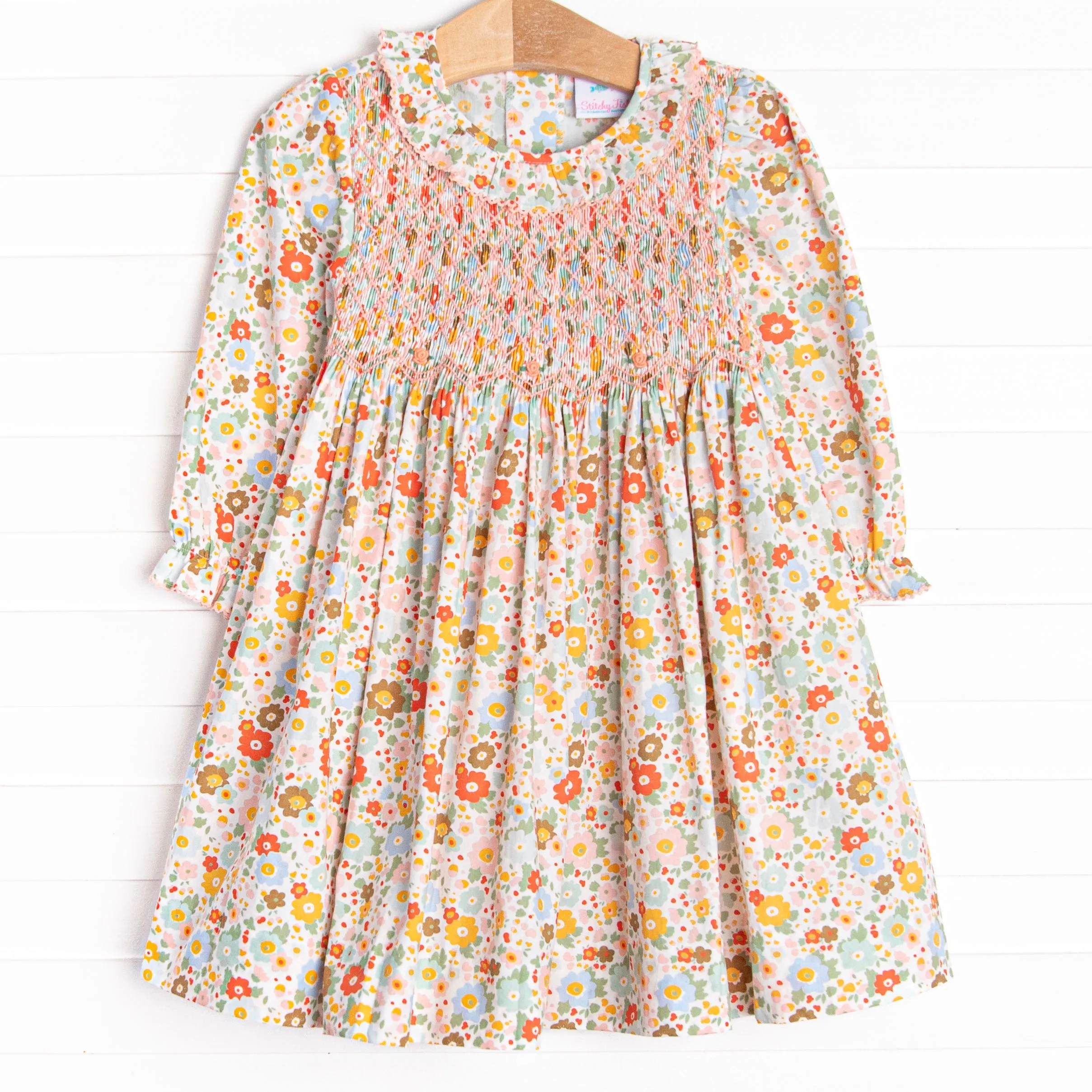 Hadley Smocked Dress, Orange