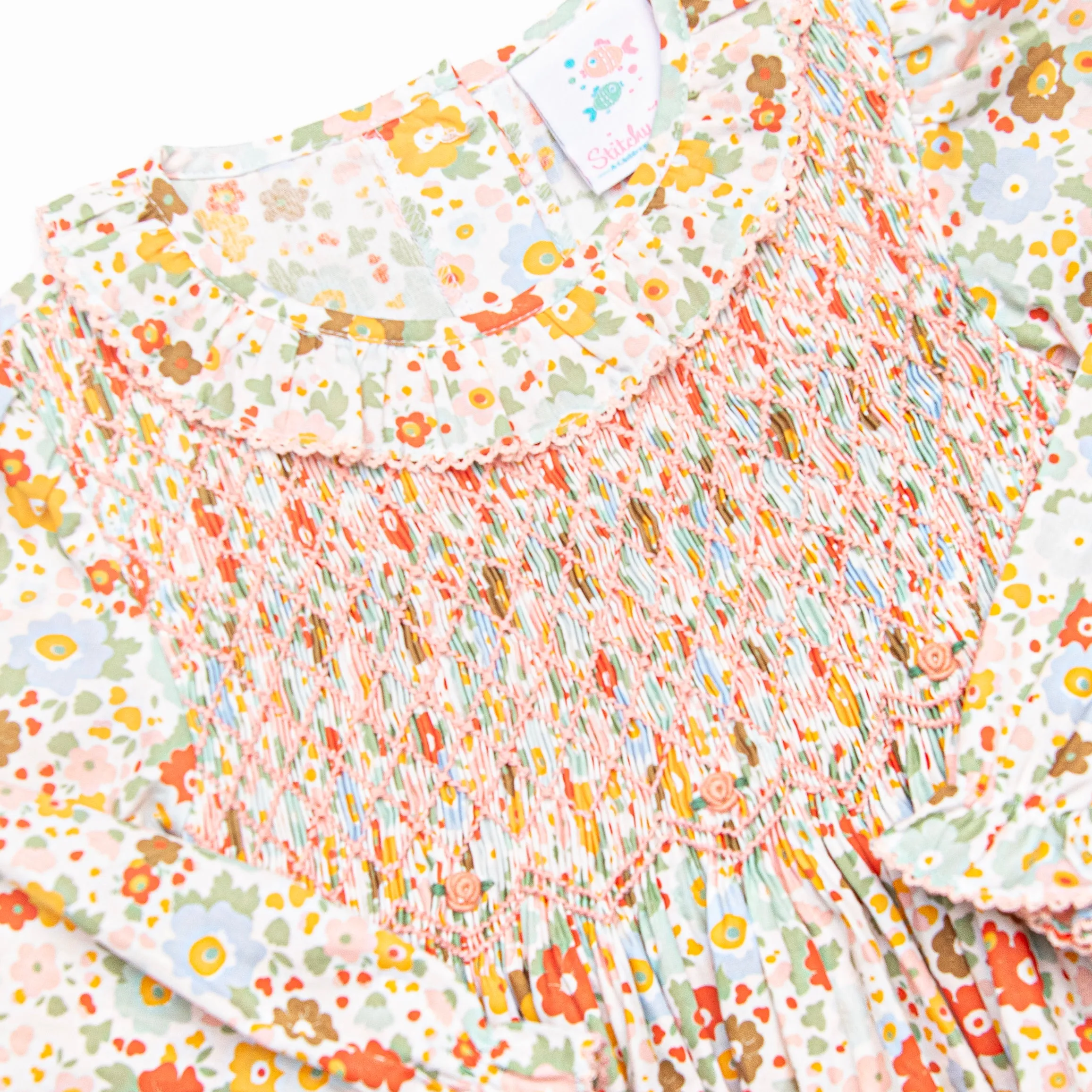 Hadley Smocked Dress, Orange