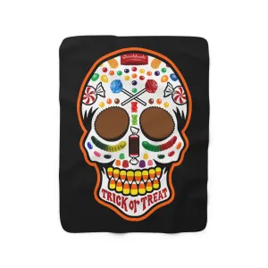 Halloween Candy Dead Head Sherpa Fleece Blanket