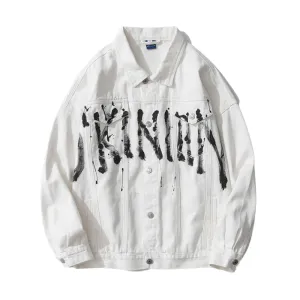 Hand-Drawn Graffiti Denim Jacket