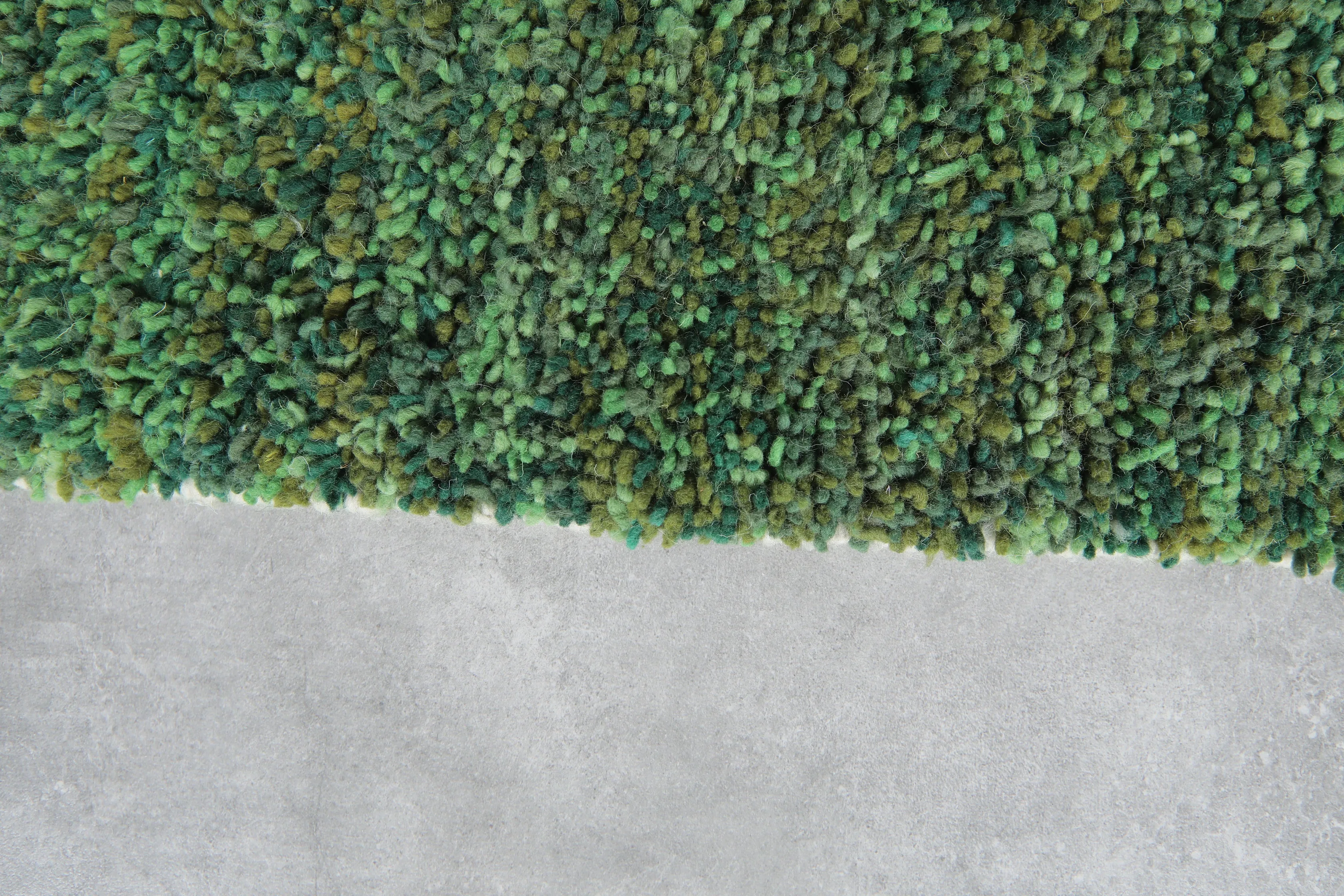 Hand-Knotted Moroccan rug - Custom Green Carpet - Wool rug