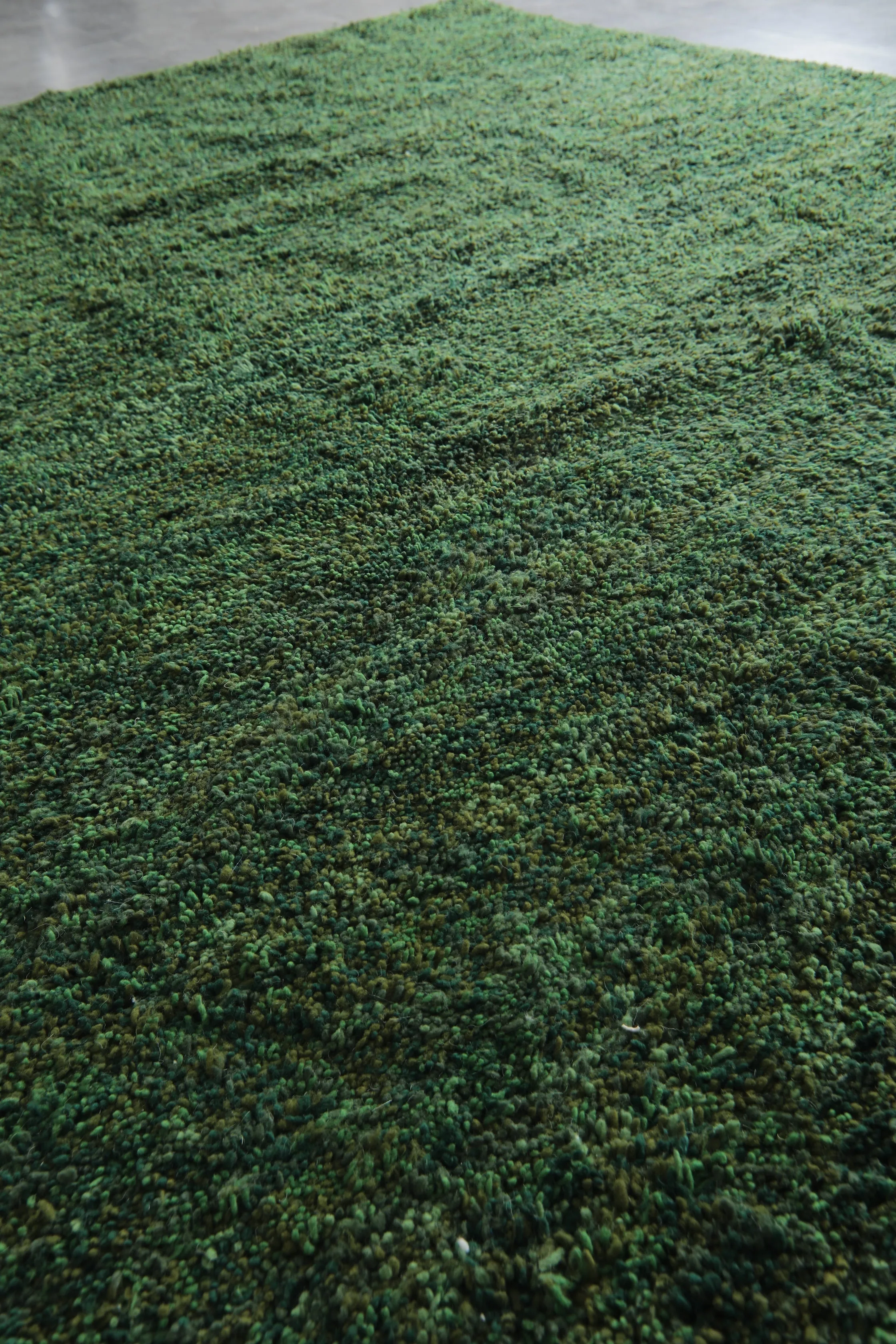 Hand-Knotted Moroccan rug - Custom Green Carpet - Wool rug