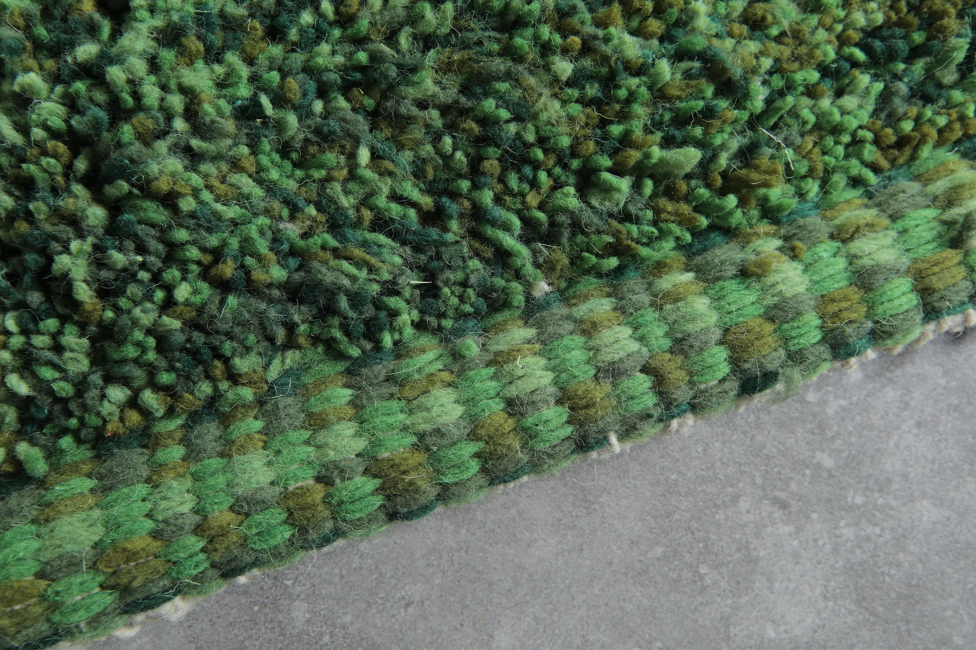 Hand-Knotted Moroccan rug - Custom Green Carpet - Wool rug