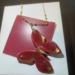 Handmade Ceramic Butterfly Pendant
