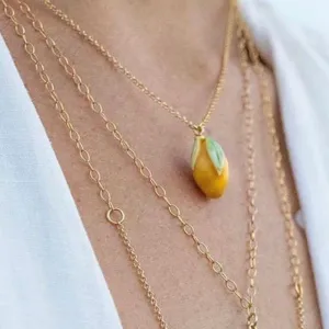 Handmade Ceramic Lemon Pendant