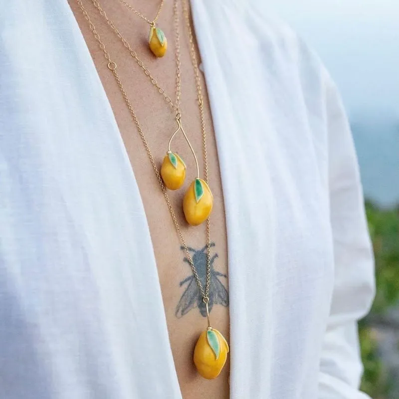 Handmade Ceramic Lemon Pendant