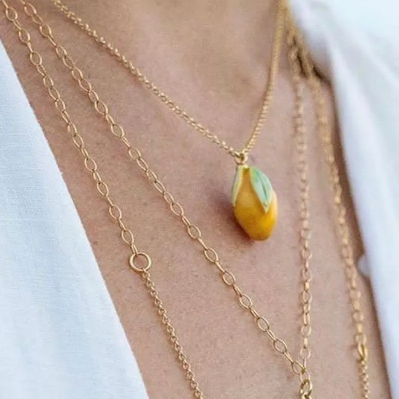 Handmade Ceramic Lemon Pendant