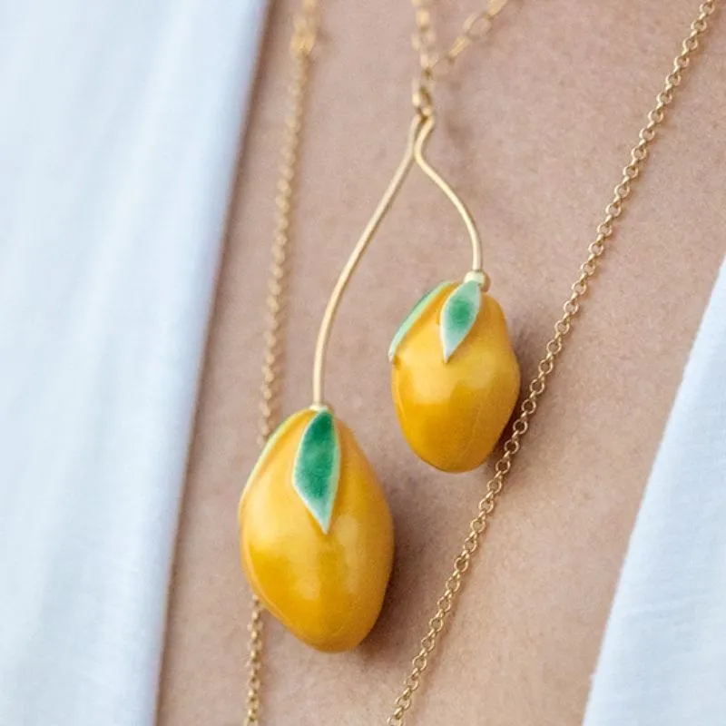 Handmade Ceramic Lemon Pendant