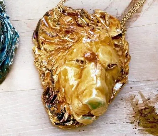 Handmade Ceramic Lion Pendant