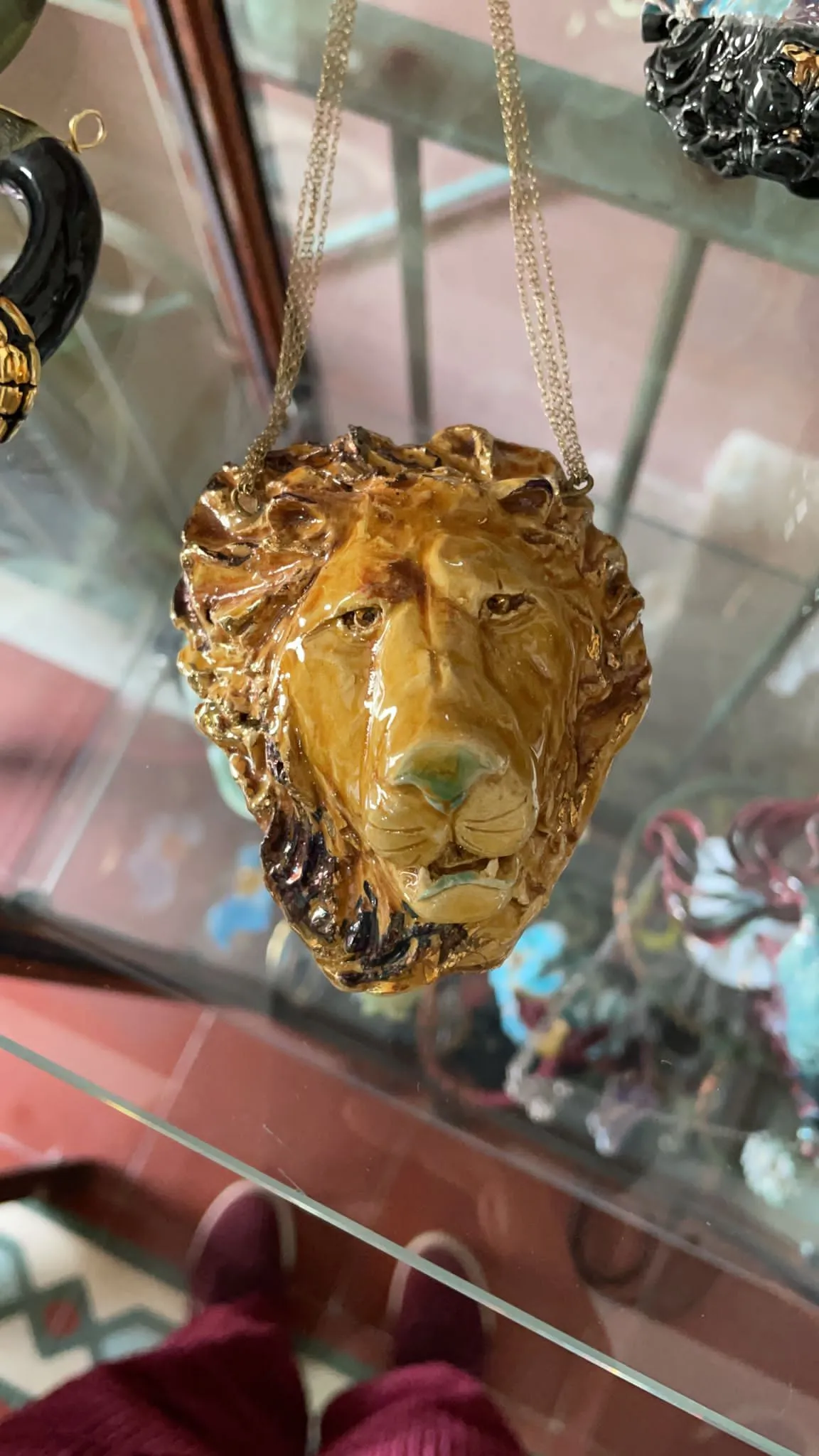 Handmade Ceramic Lion Pendant