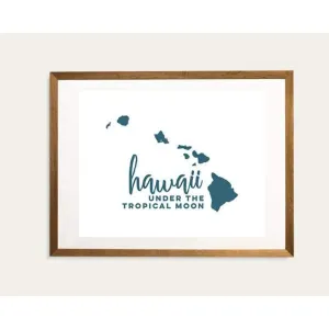 Hawaii state name retro map