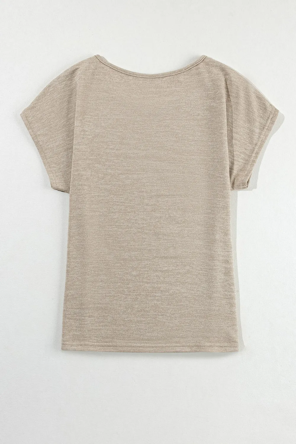 Hazel Blues® |  Decorative Button Graphic Round Neck Short Sleeve T-Shirt