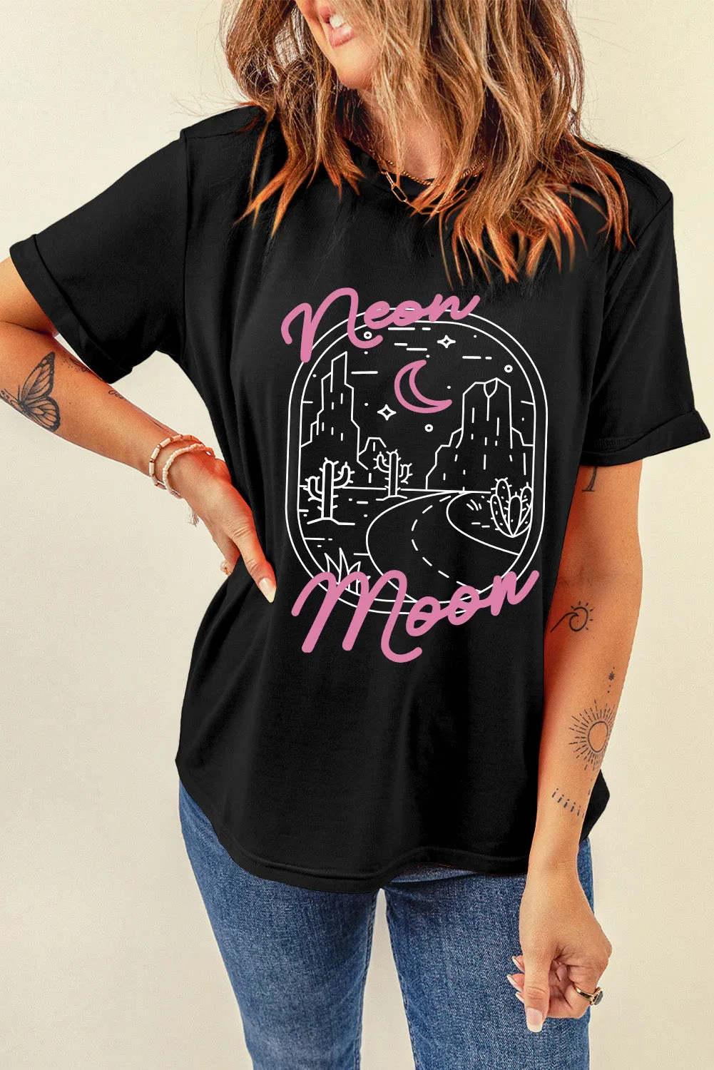Hazel Blues® |  Graphic Round Neck Short Sleeve T-Shirt