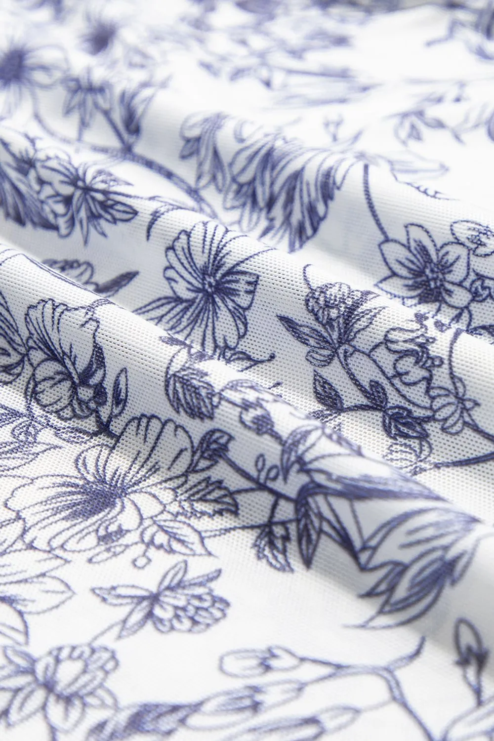 Hazel Blues® |  Printed Mock Neck Long Sleeve Blouse