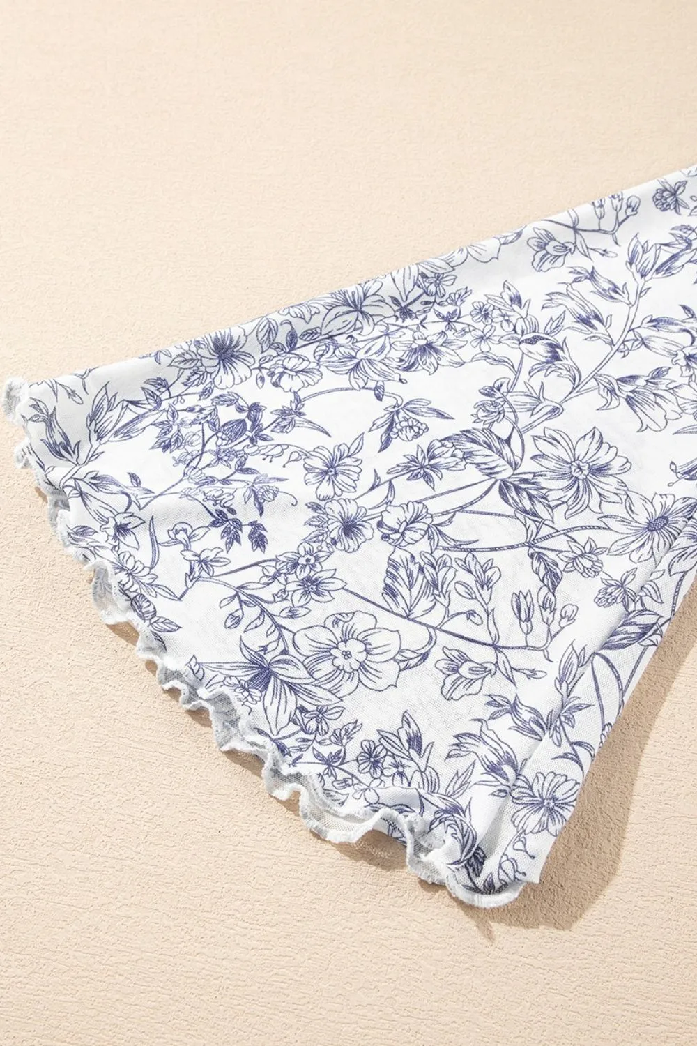 Hazel Blues® |  Printed Mock Neck Long Sleeve Blouse