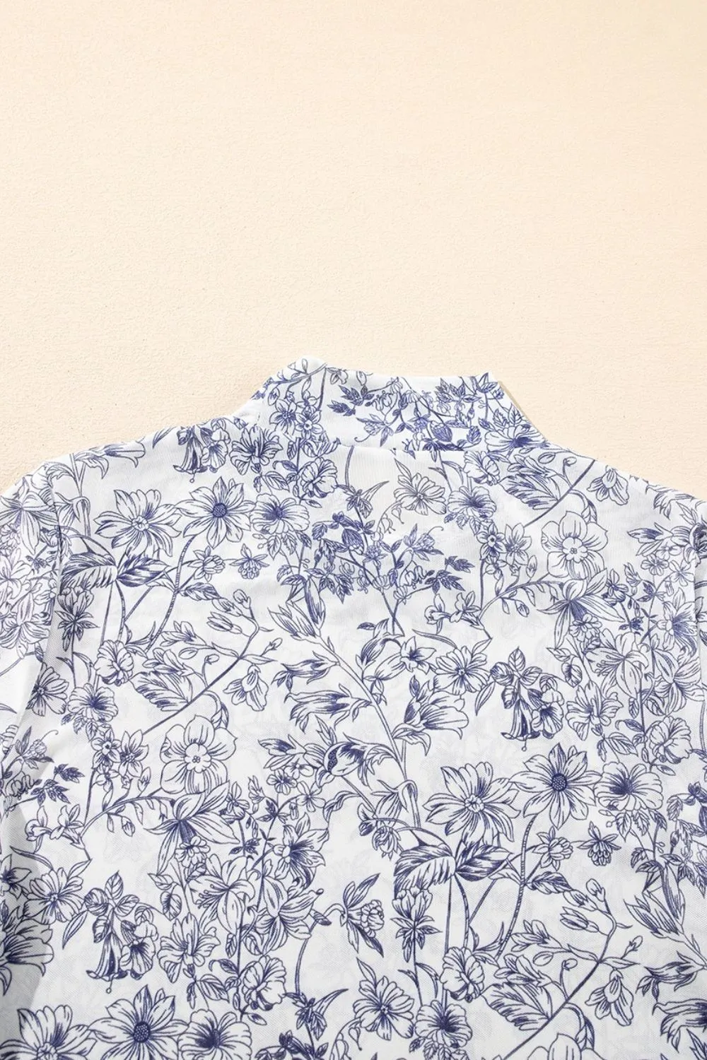 Hazel Blues® |  Printed Mock Neck Long Sleeve Blouse