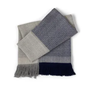 Herringbone Pattern Alpaca Wool Throw