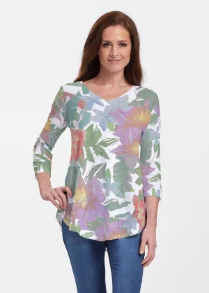 Hibiscus Island (19212) ~ Signature V-neck Flowy Tunic